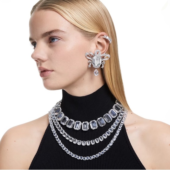 Gorgeous Genuine Swarovski Clear Octagon Cut Necklace With Extender - Picture 6 of 6